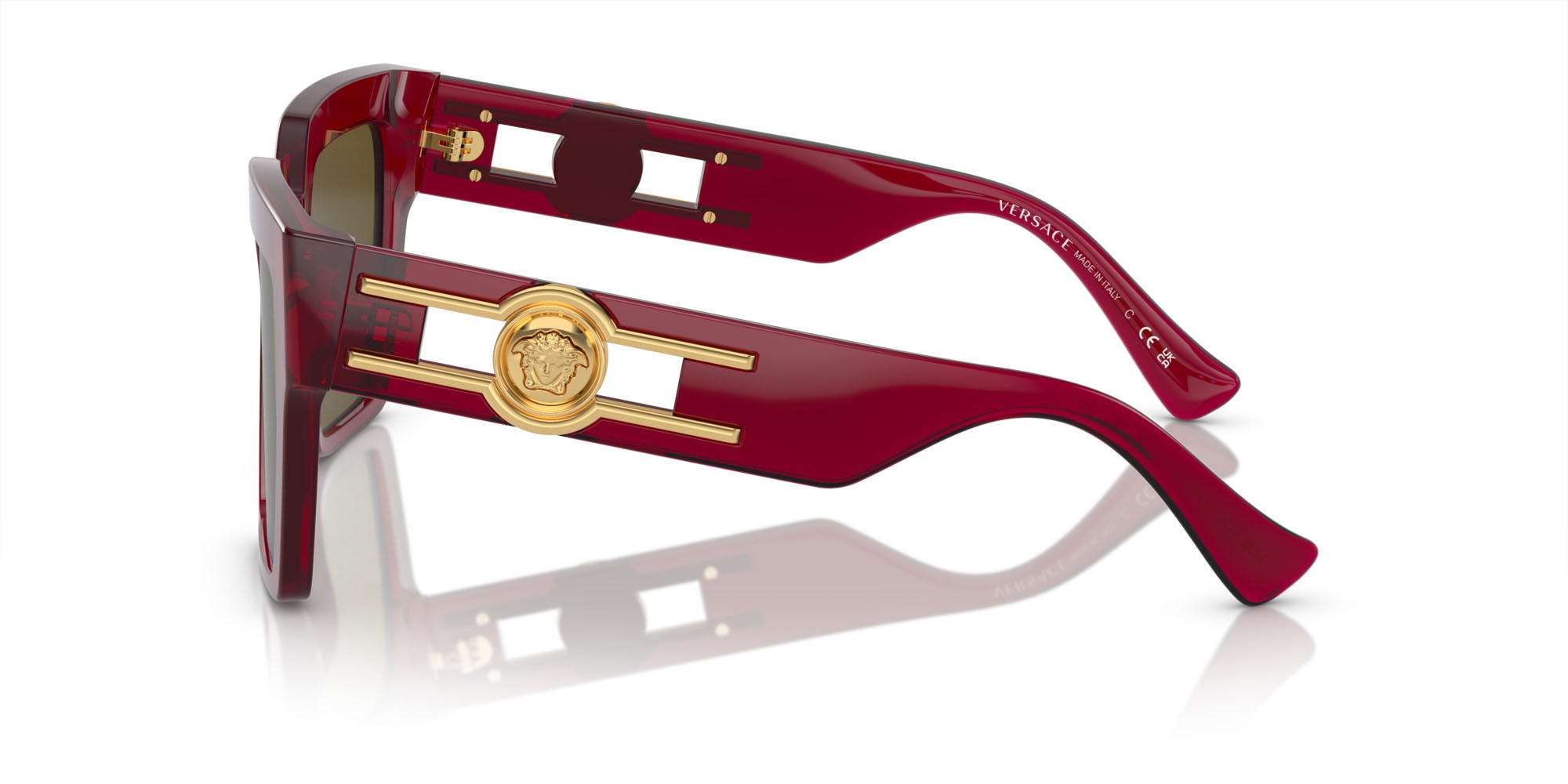 Sunglasses Versace VE 4458 (543073) color bordeaux shape butterfly lenses marrone scuro