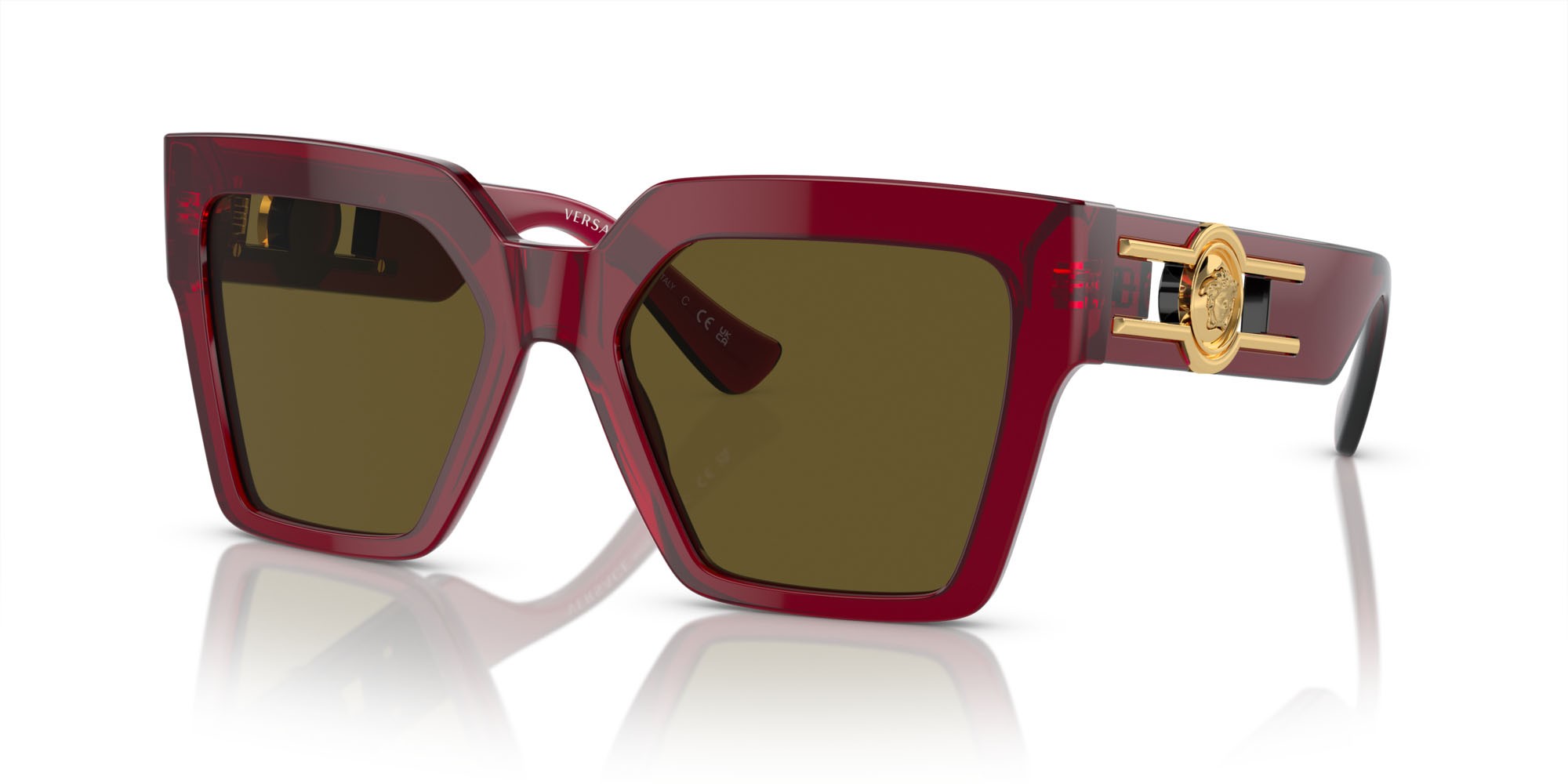 Sunglasses Versace VE 4458 (543073) color bordeaux shape butterfly lenses marrone scuro