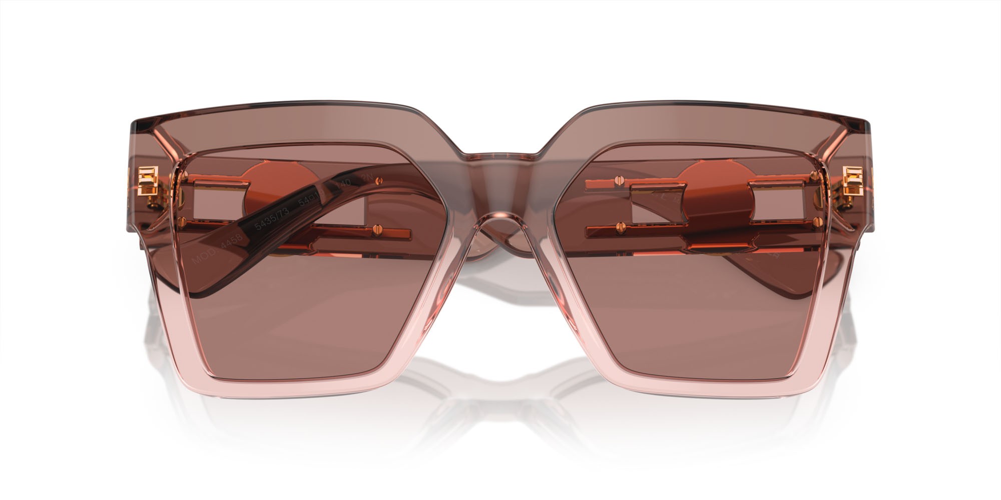 Occhiali da sole Versace VE 4458 (543573) colore marrone trasparente forma farfalla lenti marrone chiaro