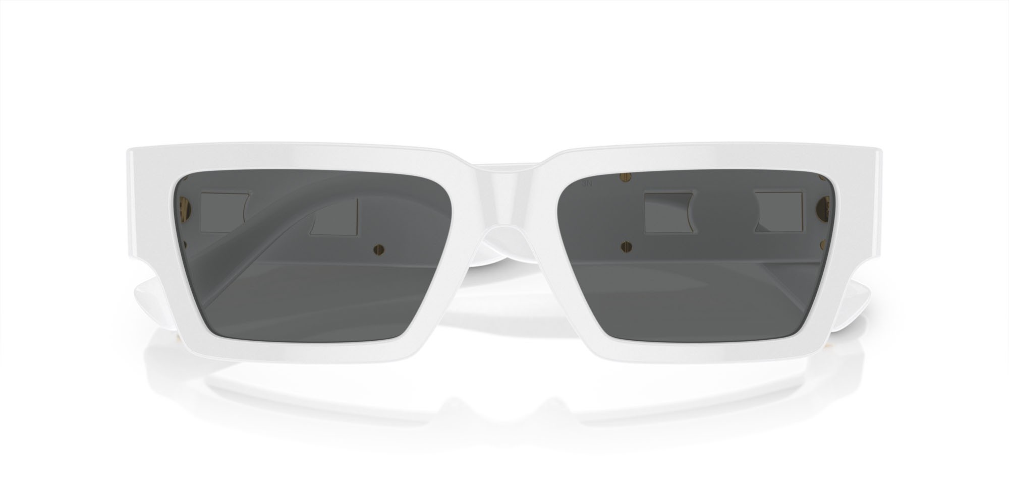 Occhiali da sole Versace VE 4459 (314/87) colore bianco forma rettangolare lenti grigio scuro