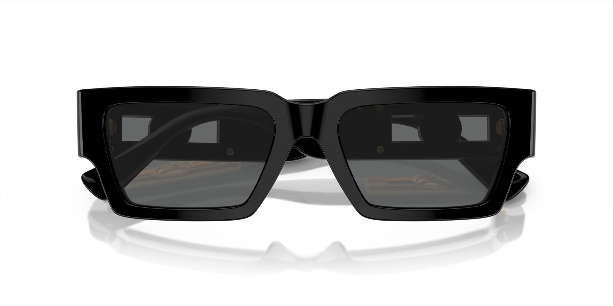 Occhiali da sole Versace VE 4459 (GB1/87) colore nero forma rettangolare lenti grigio scuro