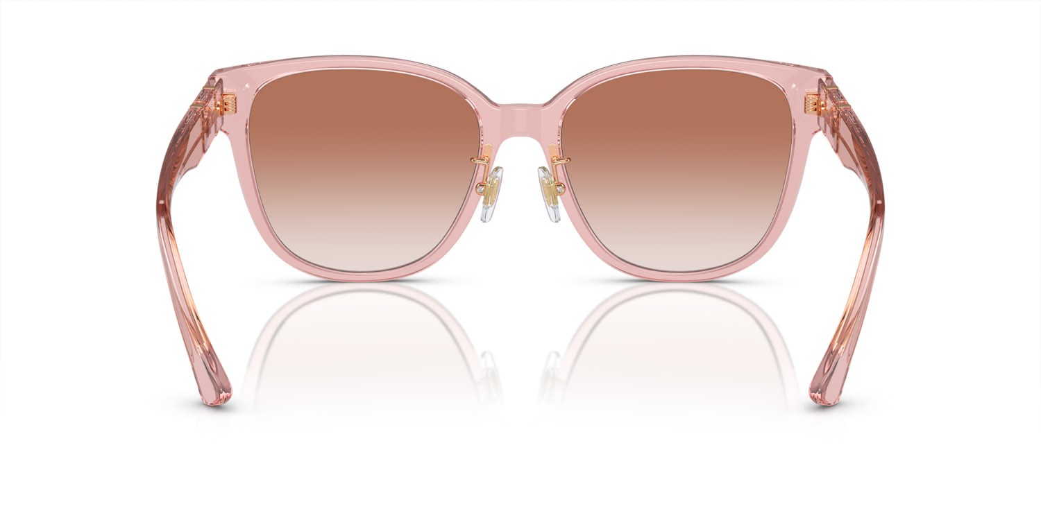 Occhiali da sole Versace VE 4460D (543413) colore pesca trasparente forma quadrato lenti rosa sfumato rosa
