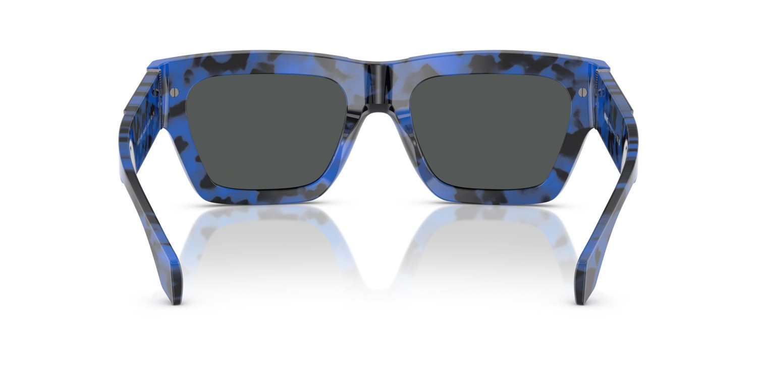 Occhiali da sole Versace VE 4464 (545887) colore havana blu forma rettangolare lenti grigio scuro