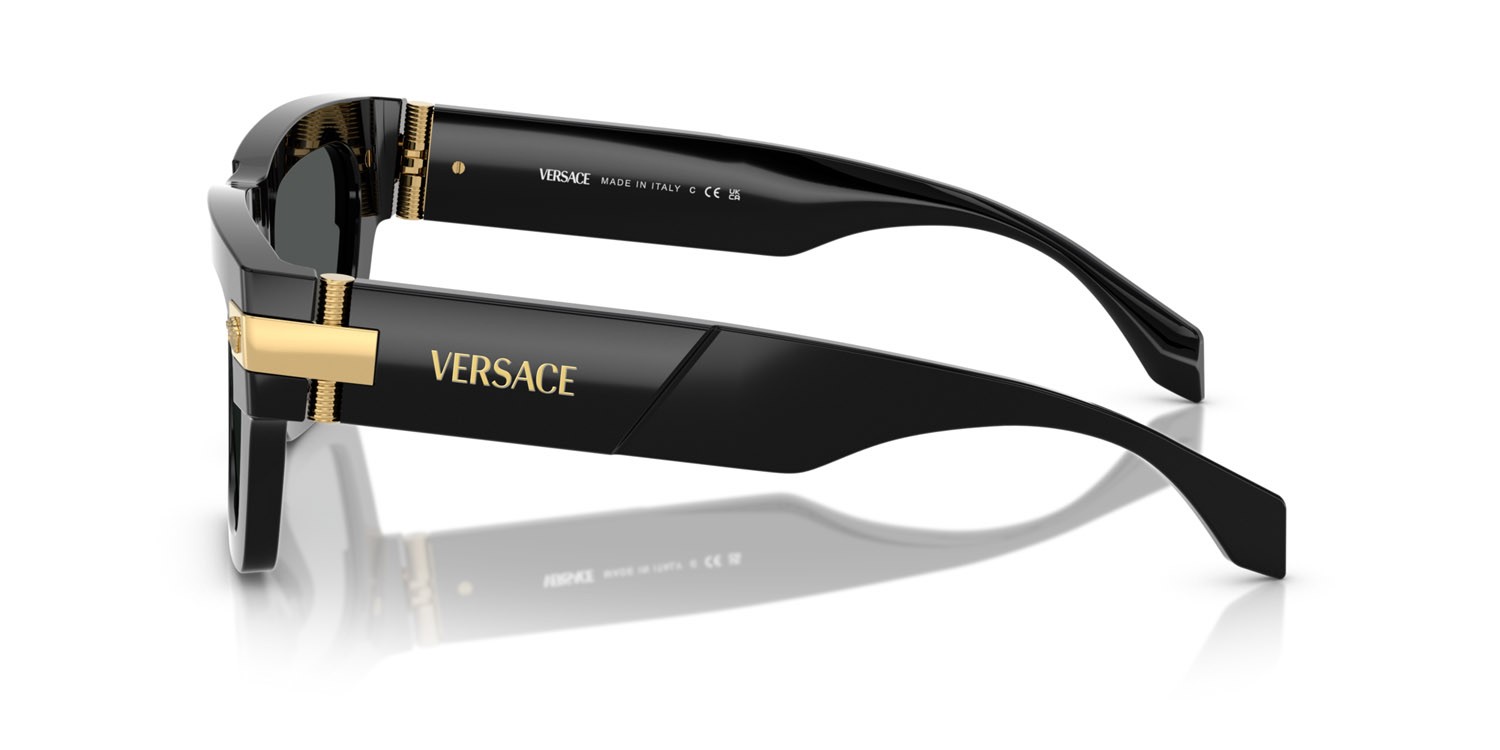 Sunglasses Versace VE 4464 (GB1/87) color nero shape rectangle lenses grigio scuro