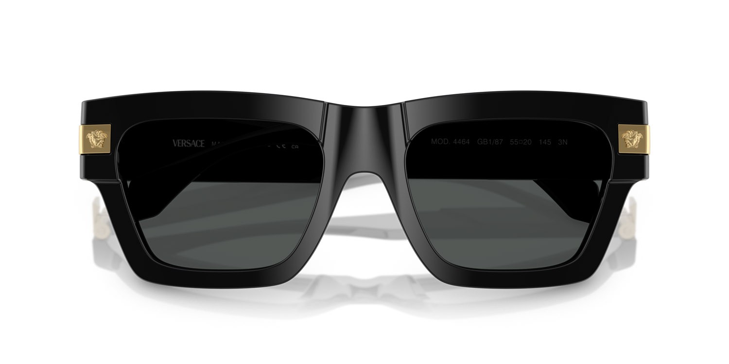 Sunglasses Versace VE 4464 (GB1/87) color nero shape rectangle lenses grigio scuro