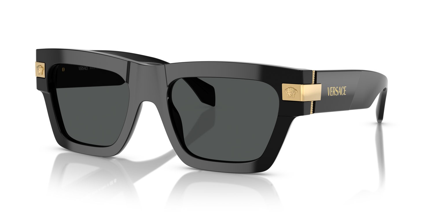 Sunglasses Versace VE 4464 (GB1/87) color nero shape rectangle lenses grigio scuro