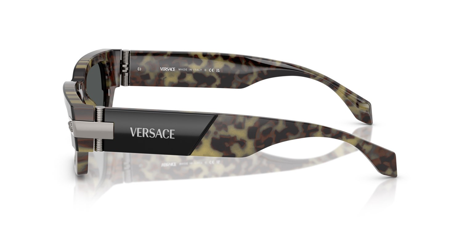 Occhiali da sole Versace VE 4465 (545687) colore havana forma rettangolare lenti grigio scuro