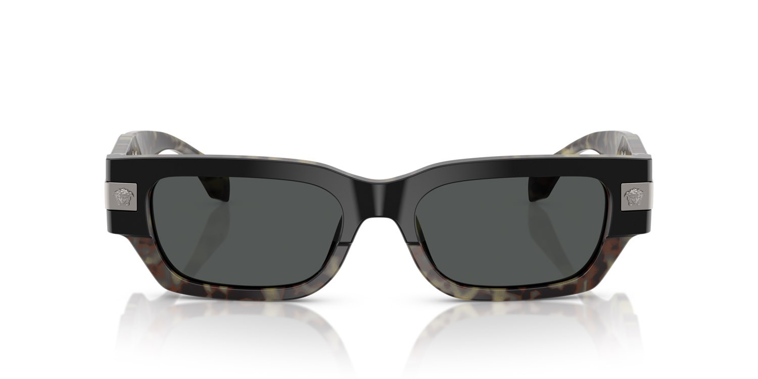 Occhiali da sole Versace VE 4465 (545687) colore havana forma rettangolare lenti grigio scuro
