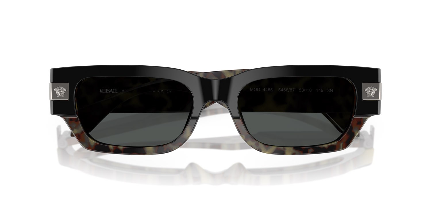 Occhiali da sole Versace VE 4465 (545687) colore havana forma rettangolare lenti grigio scuro