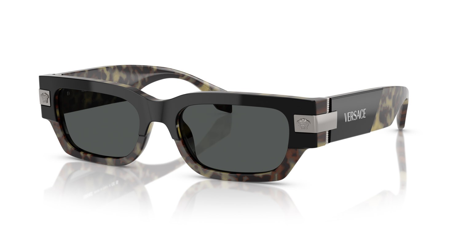 Occhiali da sole Versace VE 4465 (545687) colore havana forma rettangolare lenti grigio scuro