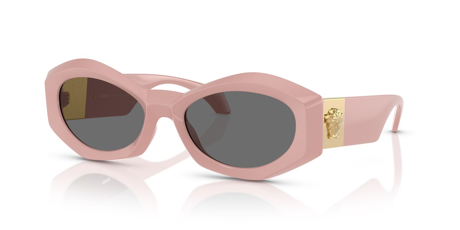 Occhiali da sole Versace VE 4466U (546387) colore rosa forma irregolare lenti grigio