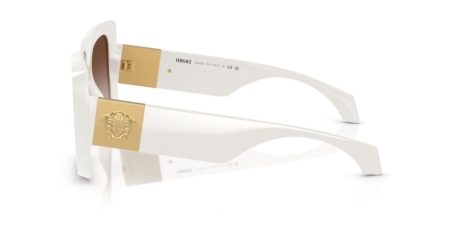 Occhiali da sole Versace VE 4467U (546213) colore bianco forma irregolare lenti grigio scuro
