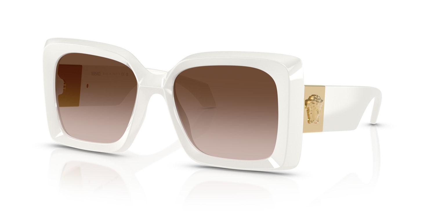 Occhiali da sole Versace VE 4467U (546213) colore bianco forma irregolare lenti grigio scuro