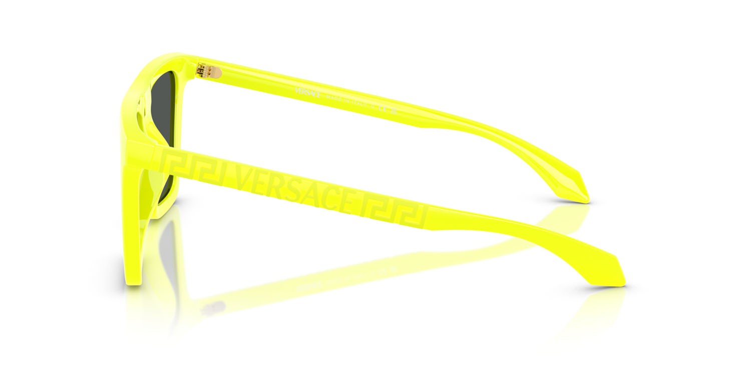 Sunglasses Versace VE 4468U (544987) color tropical full yellow shape rectangle lenses grigio scuro