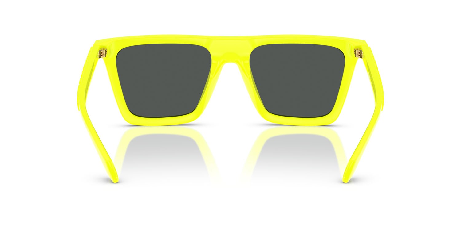 Sunglasses Versace VE 4468U (544987) color tropical full yellow shape rectangle lenses grigio scuro