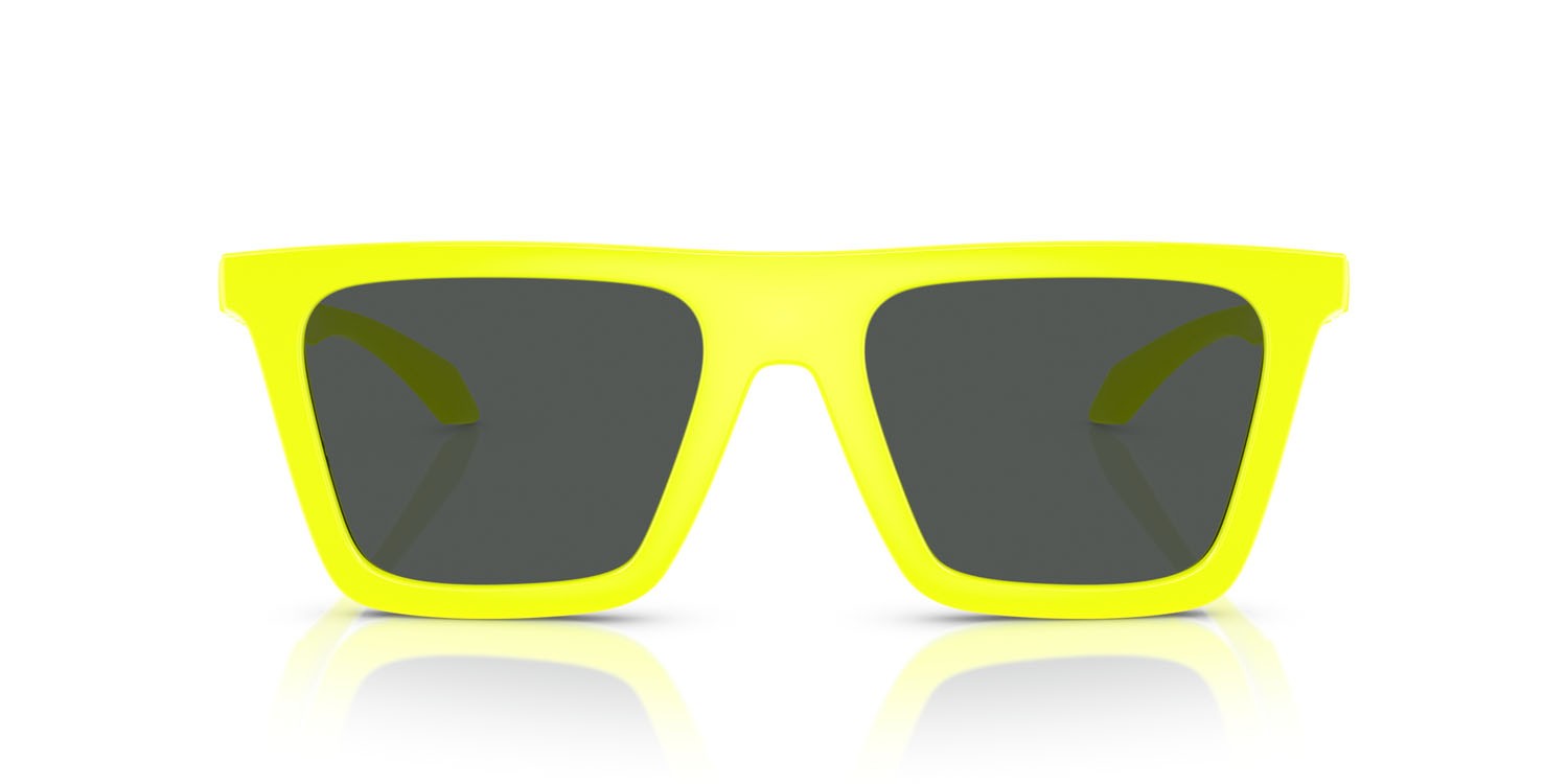 Sunglasses Versace VE 4468U (544987) color tropical full yellow shape rectangle lenses grigio scuro