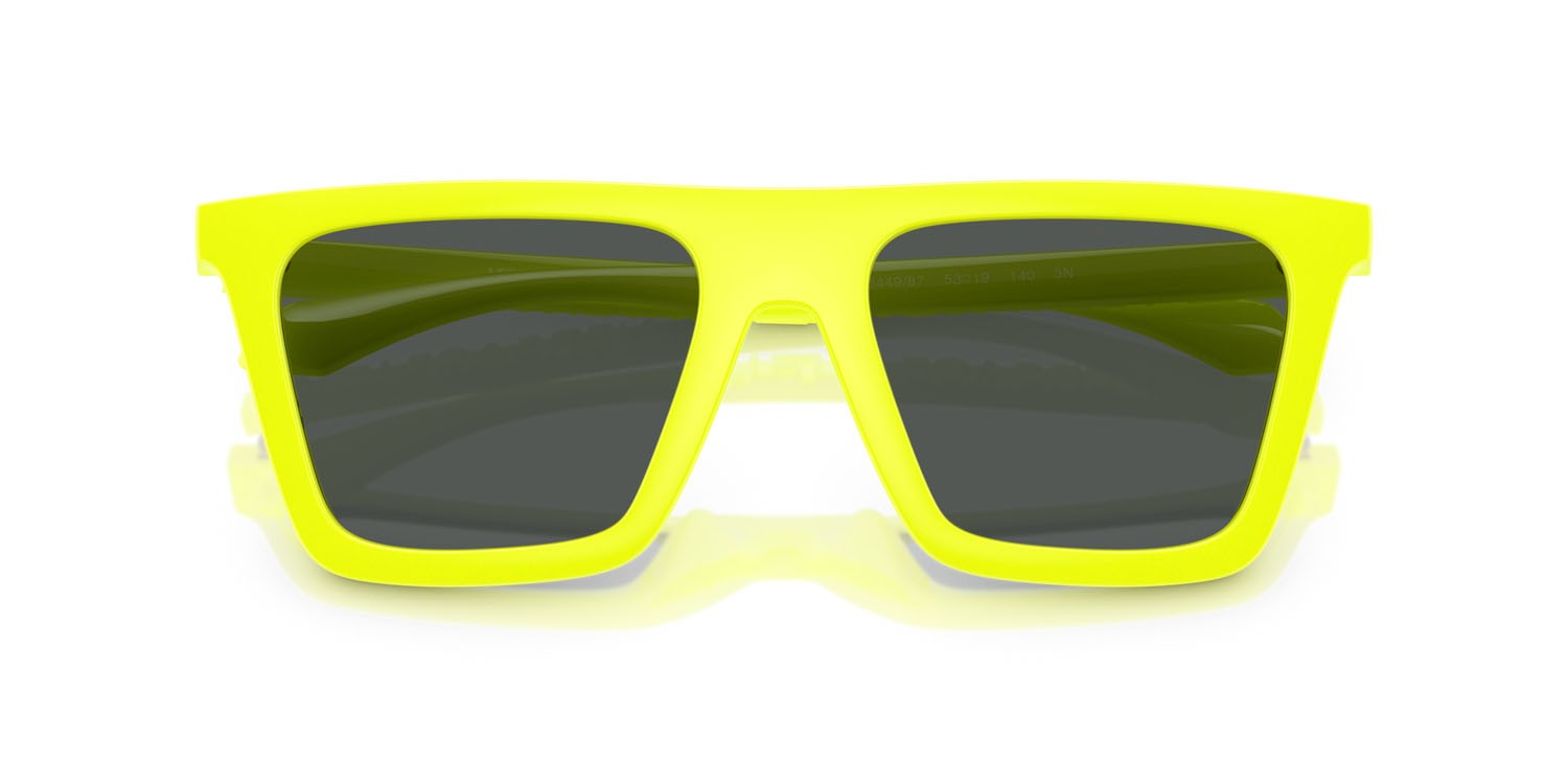 Sunglasses Versace VE 4468U (544987) color tropical full yellow shape rectangle lenses grigio scuro