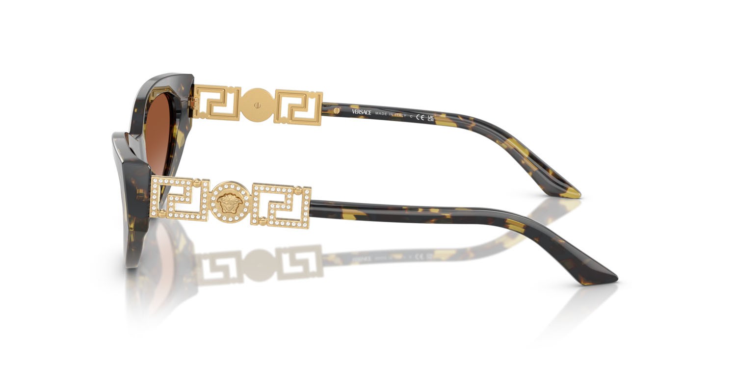 Sunglasses Versace VE 4470B (547013) color havana shape cat eye lenses marrone sfumato