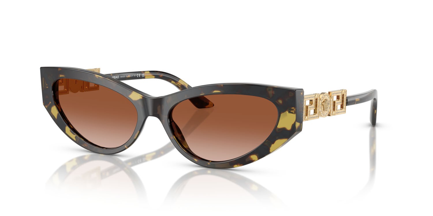 Sunglasses Versace VE 4470B (547013) color havana shape cat eye lenses marrone sfumato