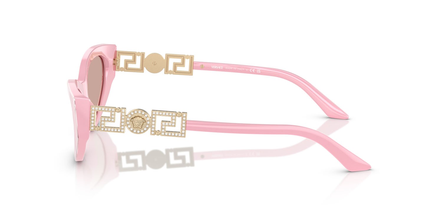 Sunglasses Versace VE 4470B (5473/5) color perla pastel pink shape cat eye lenses light pink mirror silver