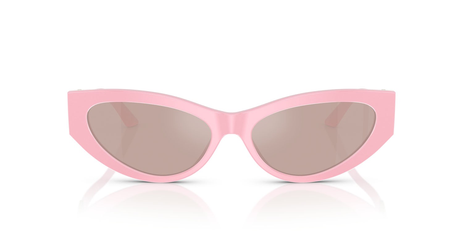 Sunglasses Versace VE 4470B (5473/5) color perla pastel pink shape cat eye lenses light pink mirror silver