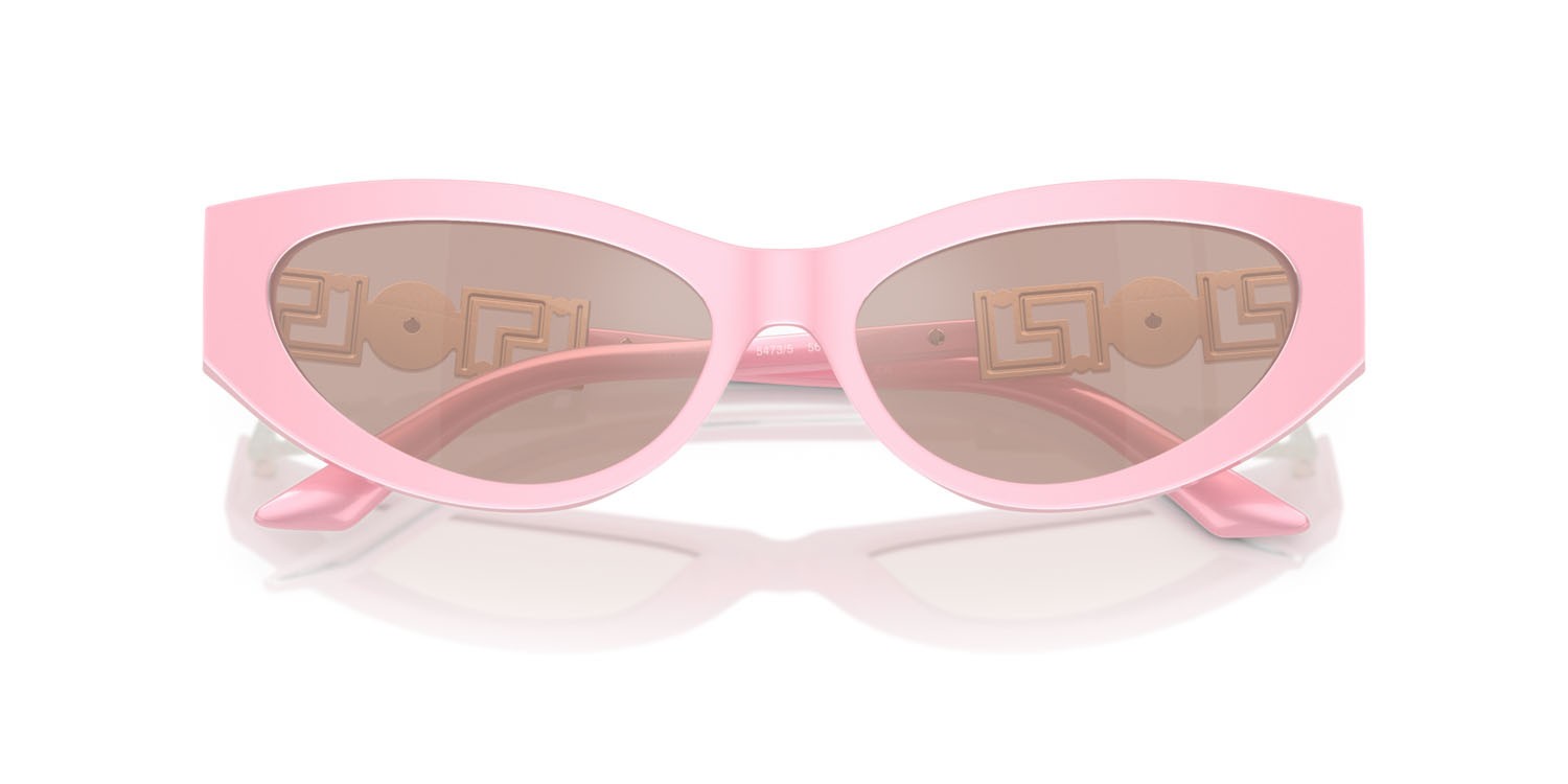 Sunglasses Versace VE 4470B (5473/5) color perla pastel pink shape cat eye lenses light pink mirror silver