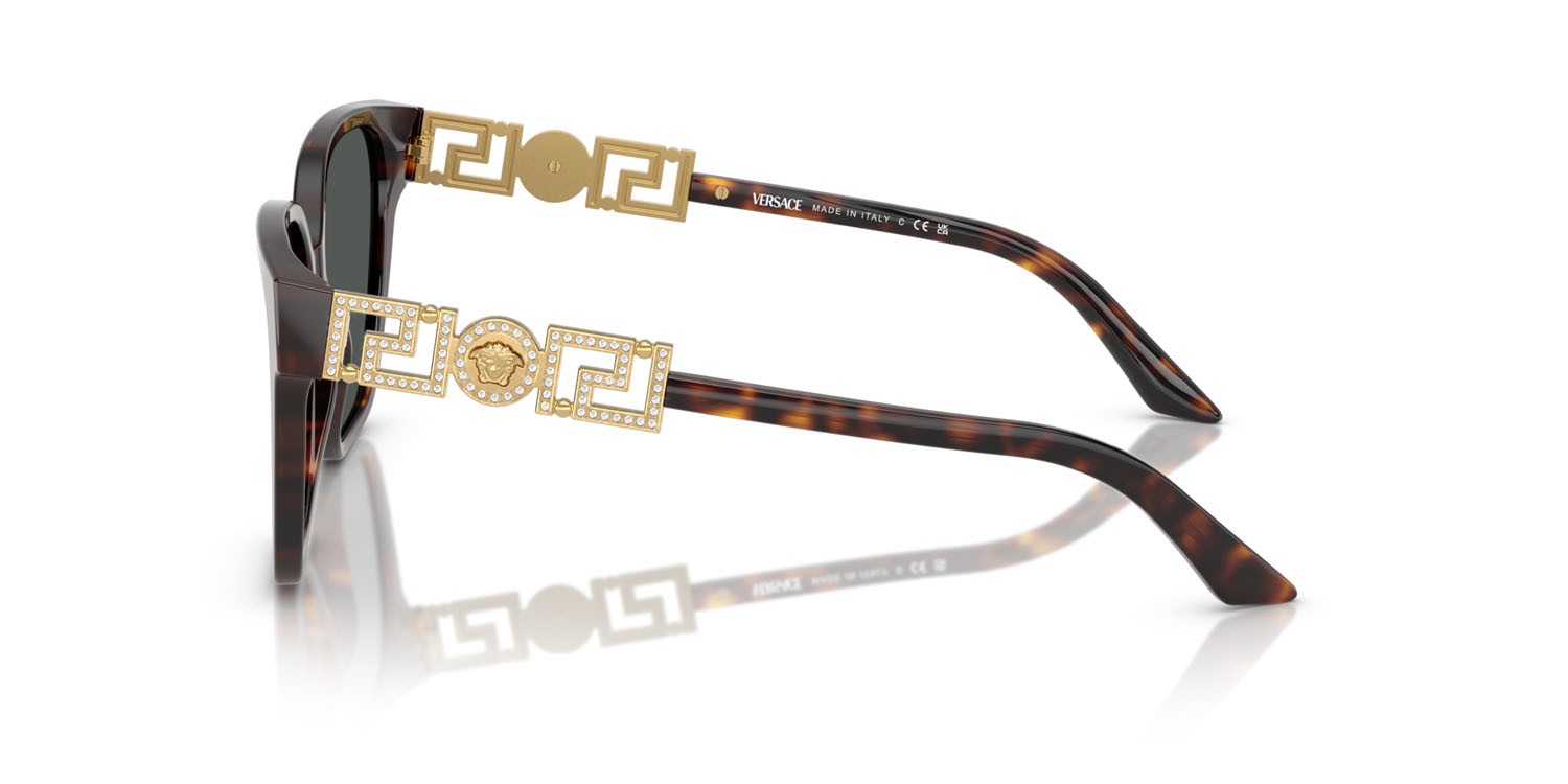 Occhiali da sole Versace VE 4471B (108/87) colore havana forma farfalla lenti grigio scuro