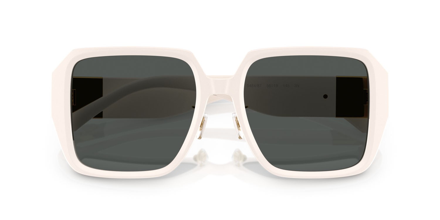 Occhiali da sole Versace VE 4472D (548487) colore bianco avorio forma quadrato lenti grigio scuro