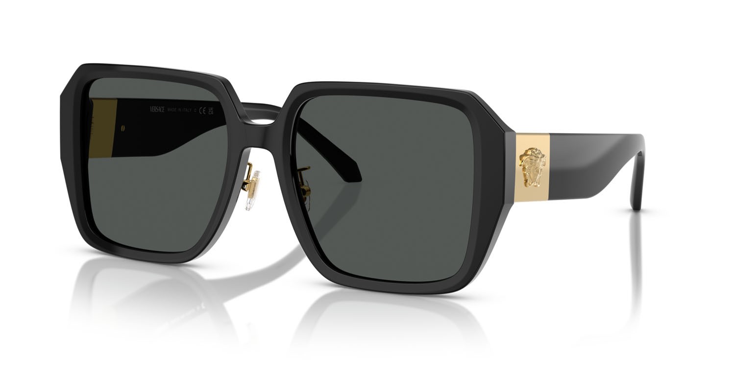 Sonnenbrillen Versace VE 4472D (GB1/87) farbe nero form quadratisch gläser grigio scuro