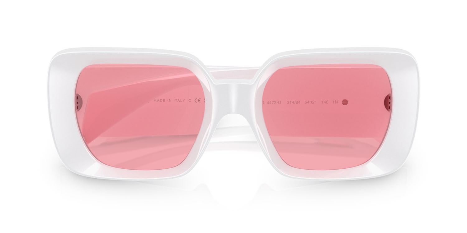Occhiali da sole Versace VE 4473U (314/84) colore bianco forma quadrato lenti rosa