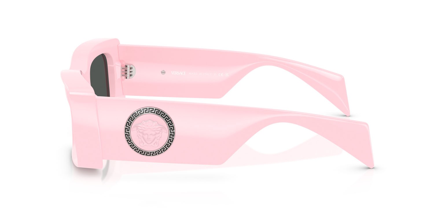 Occhiali da sole Versace VE 4474U (548587) colore rosa forma rettangolare lenti grigio scuro
