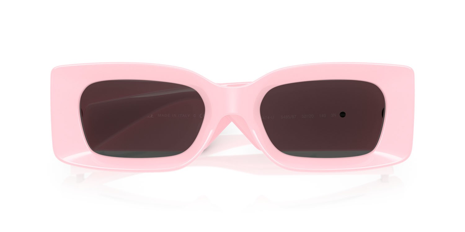 Occhiali da sole Versace VE 4474U (548587) colore rosa forma rettangolare lenti grigio scuro