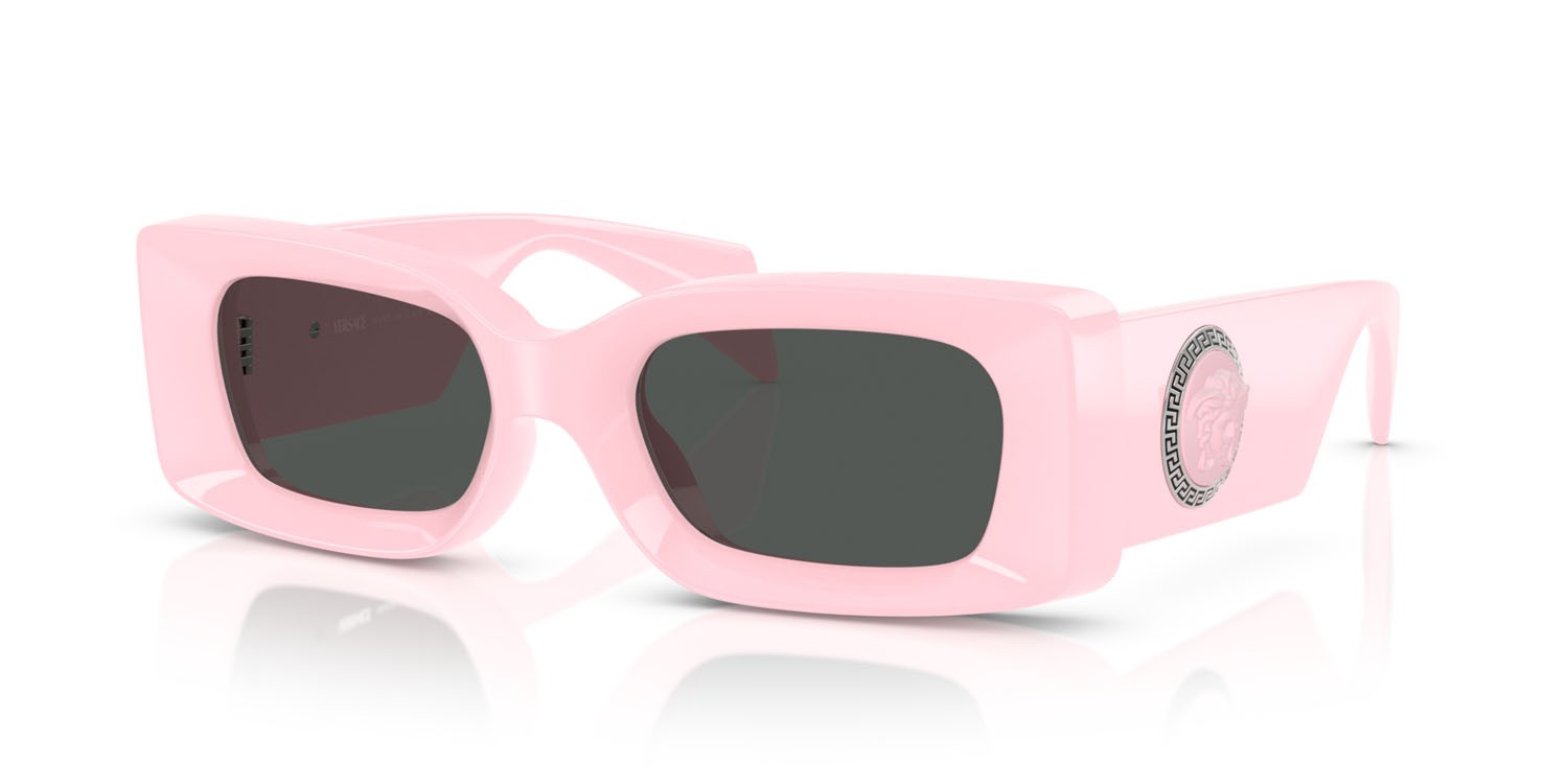 Occhiali da sole Versace VE 4474U (548587) colore rosa forma rettangolare lenti grigio scuro