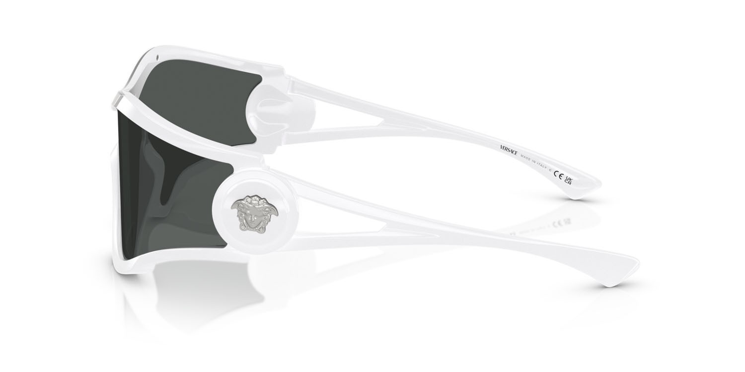 Occhiali da sole Versace VE 4475 (314/87) colore bianco forma irregolare lenti grigio scuro
