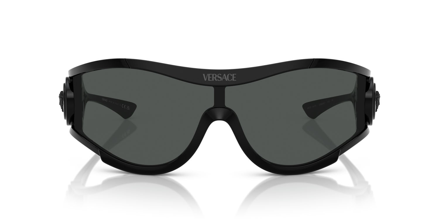 Occhiali da sole Versace VE 4475 (536087) colore nero forma irregolare lenti grigio scuro