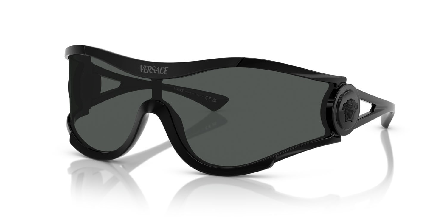 Occhiali da sole Versace VE 4475 (536087) colore nero forma irregolare lenti grigio scuro
