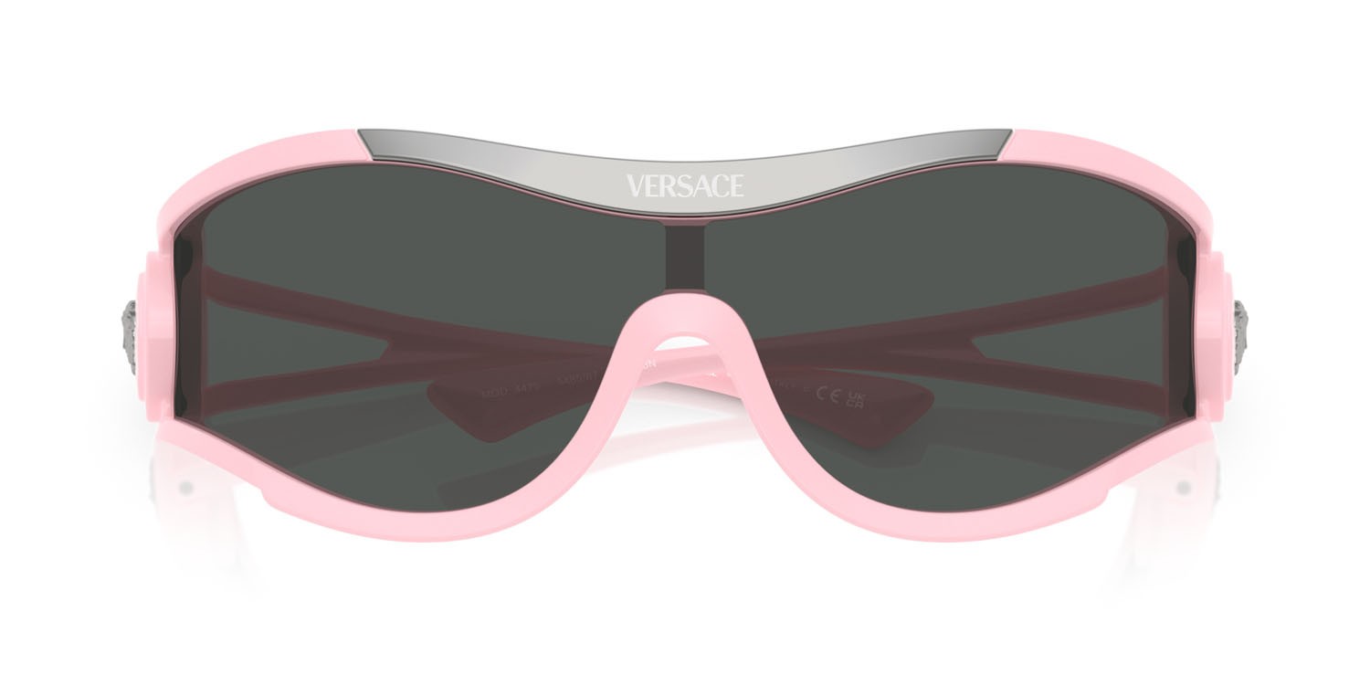 Occhiali da sole Versace VE 4475 (548587) colore rosa forma irregolare lenti grigio scuro
