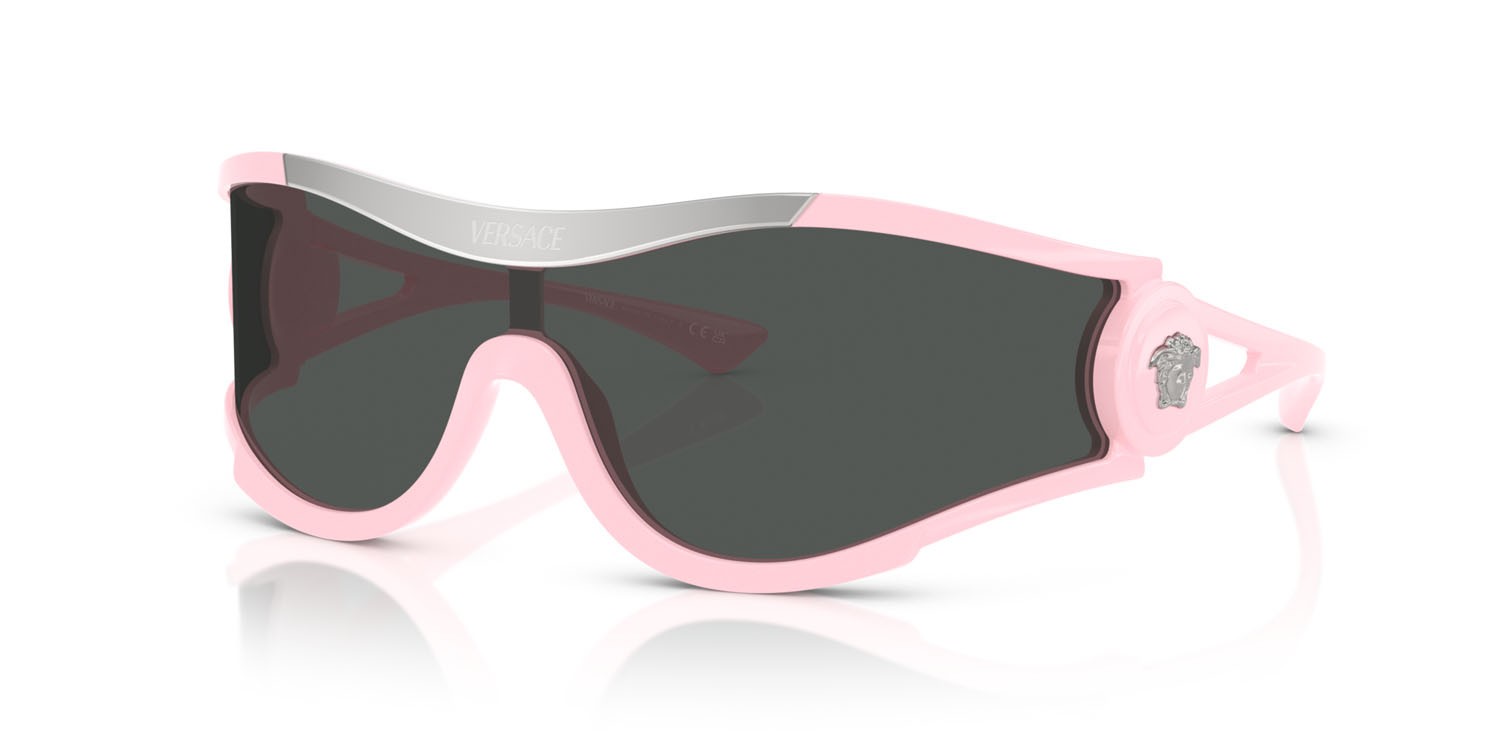 Occhiali da sole Versace VE 4475 (548587) colore rosa forma irregolare lenti grigio scuro