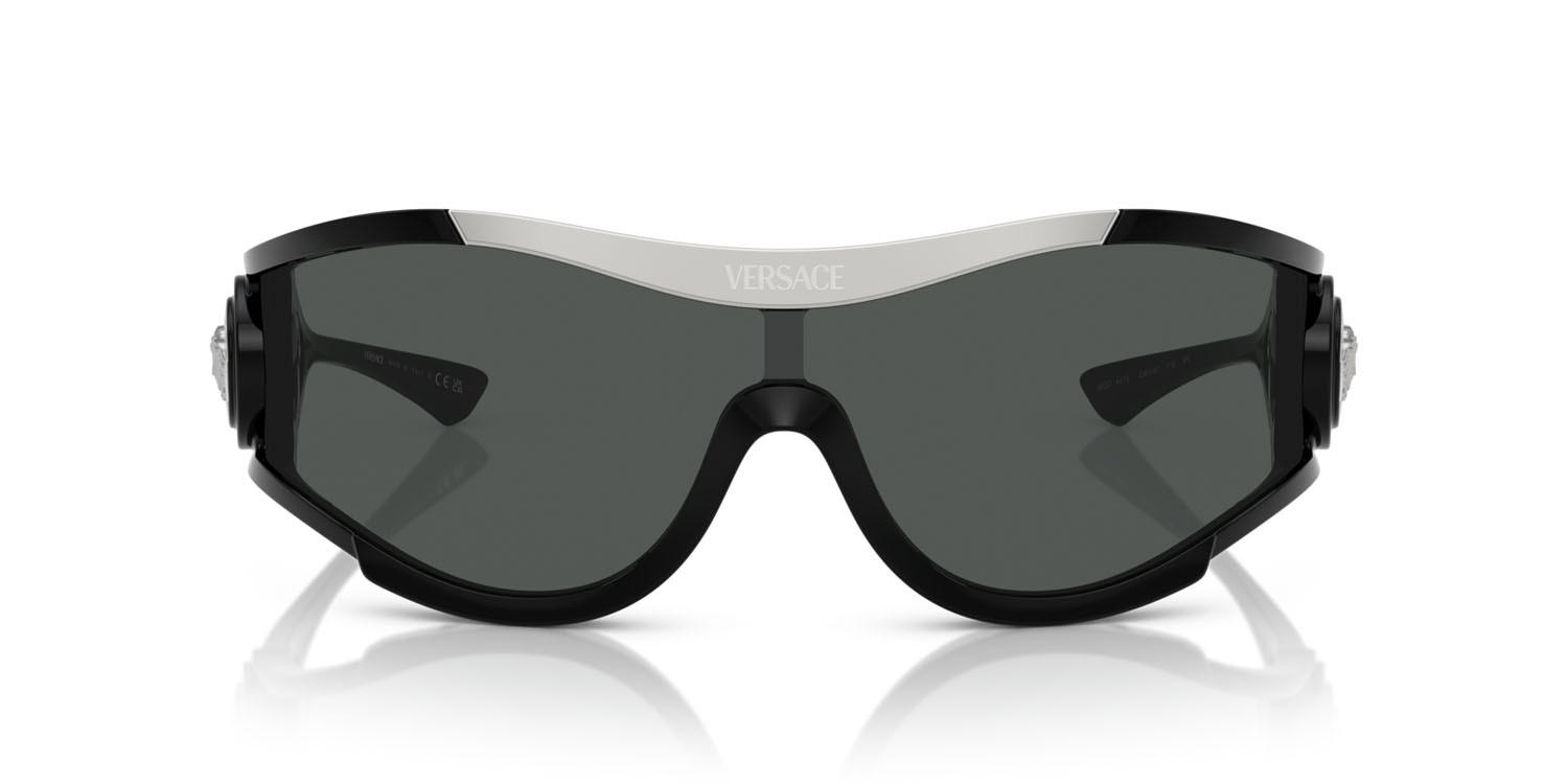 Sunglasses Versace VE 4475 (GB1/87) color nero shape irregular lenses grigio scuro