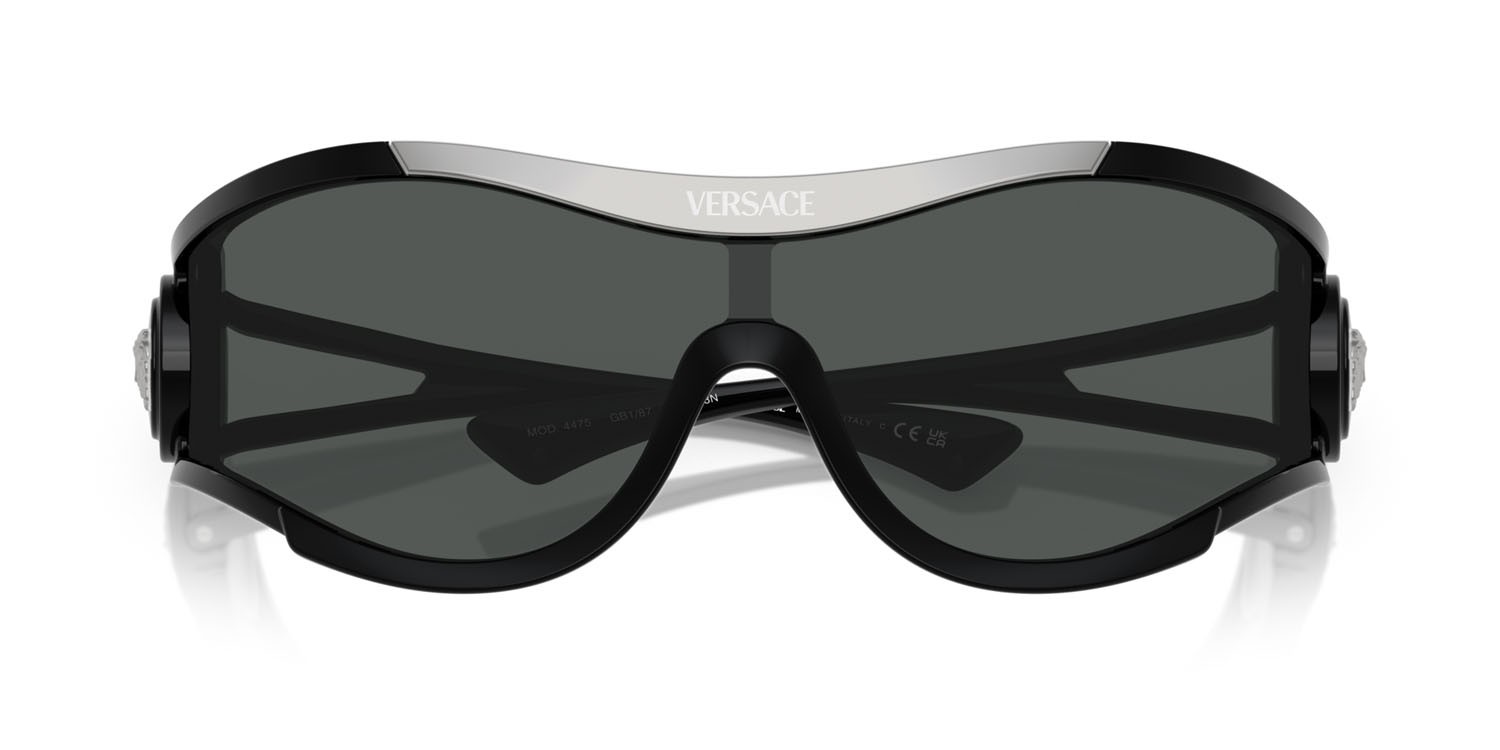 Sunglasses Versace VE 4475 (GB1/87) color nero shape irregular lenses grigio scuro