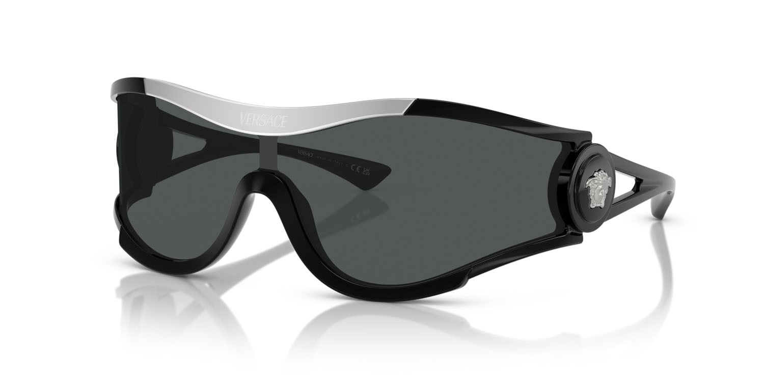 Sunglasses Versace VE 4475 (GB1/87) color nero shape irregular lenses grigio scuro