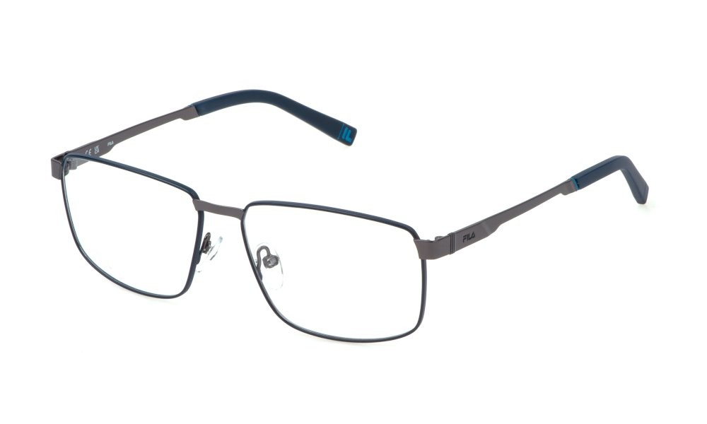 Occhiali da vista Fila VFI713 (0K53) colore bachelite lucida c/parti blu lucido 