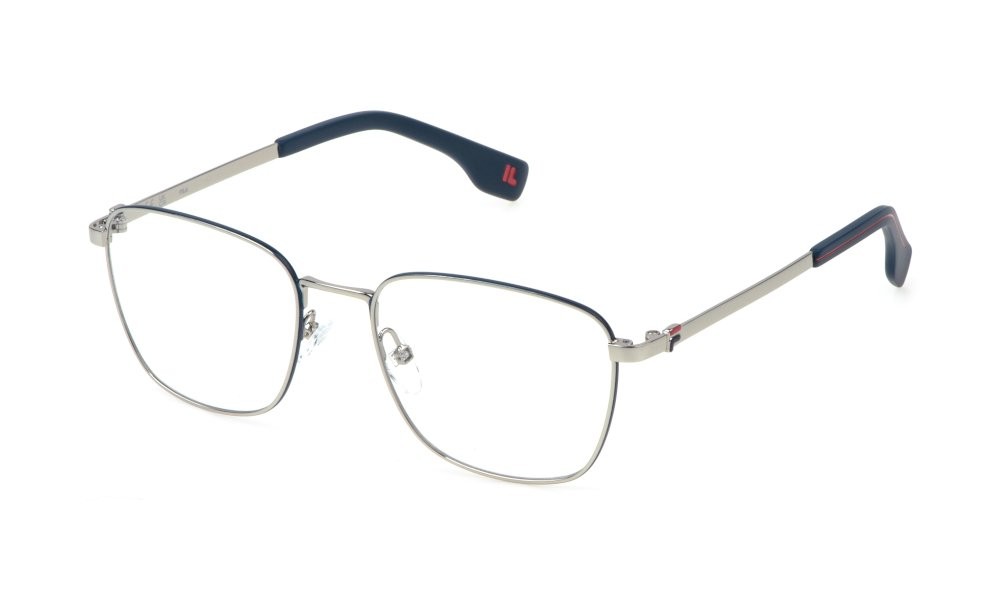 Occhiali da vista Fila VFI718 (0F94) colore palladio lucido c/parti blu 