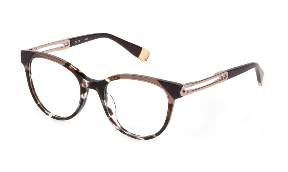 Occhiali da vista Furla VFU672 (096N) colore avana grigia lucida 