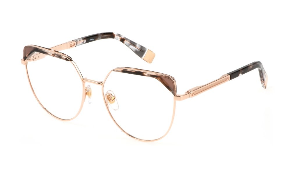 Eyeglasses Furla VFU673V (8FCY) color oro ramato lucido 