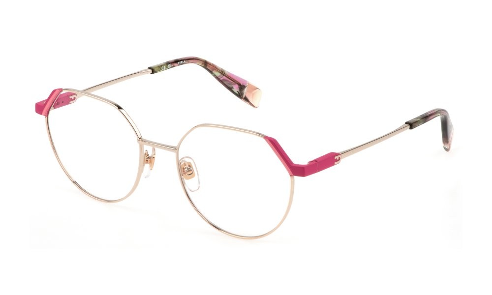 Eyeglasses Furla VFU676 (0492) color oro chiaro c/parti col.luc. 