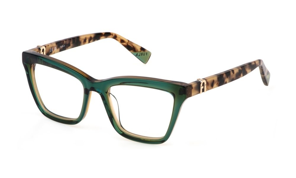 Eyeglasses Furla VFU763 (06MW) color top verde+giallo 