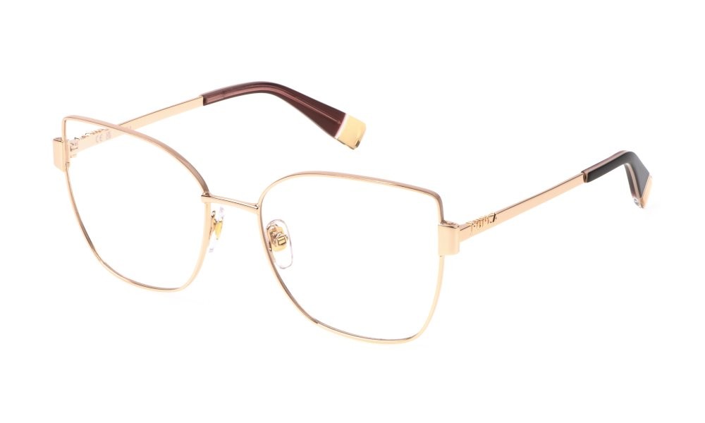 Eyeglasses Furla VFU769 (08MZ) color oro ramato lucido c/parti colorate 