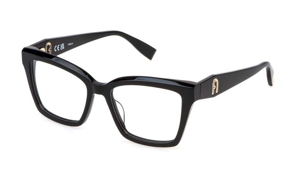 Eyeglasses Furla VFU823 (0700) color nero lucido 