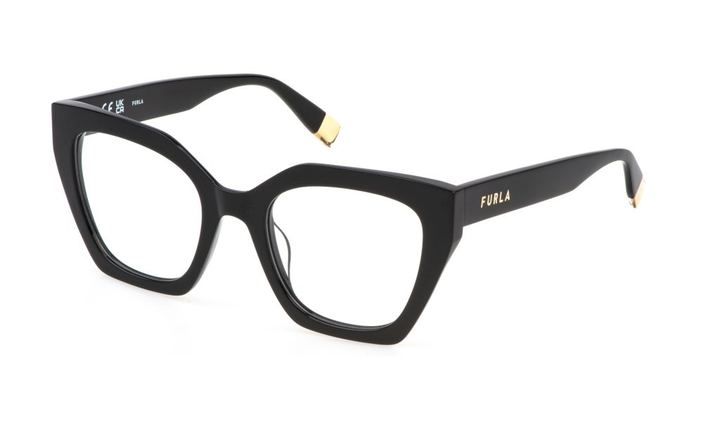 Eyeglasses Furla VFU824 (0700) color nero lucido 